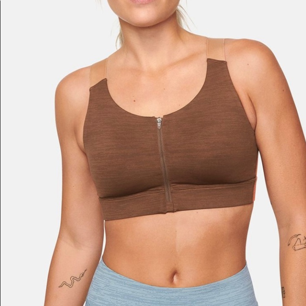 Outdoor Voices Brown and Orange Sports Bra with Racerback